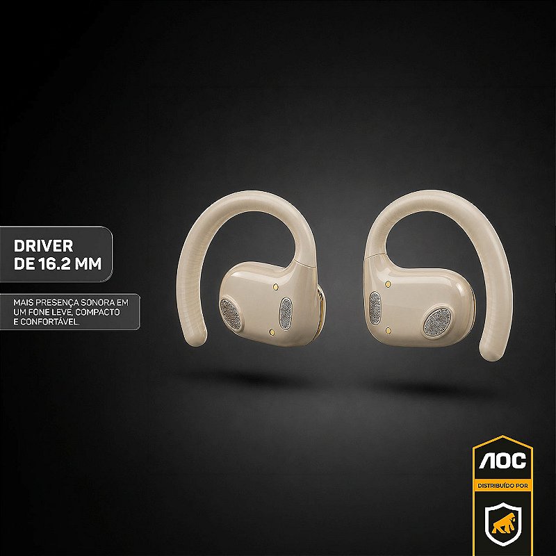 Fone Auricular Open-Ear Clip Earbuds Bluetooth 5.4 Sem fio com Alcance até 10 metros + Case Compacta com Alça - Branco - AOC - foto 4