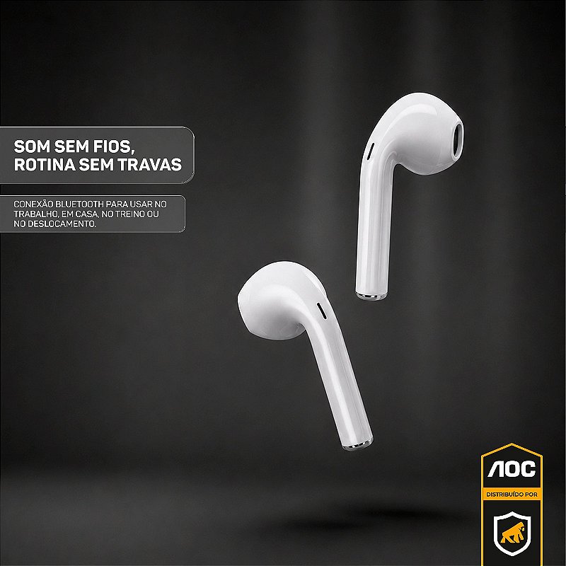 Fone Bluetooth com Visor Touch LED, Controle de Música, Bateria de Longa Duração e Estojo Inteligente – Branco - AOC - foto 8