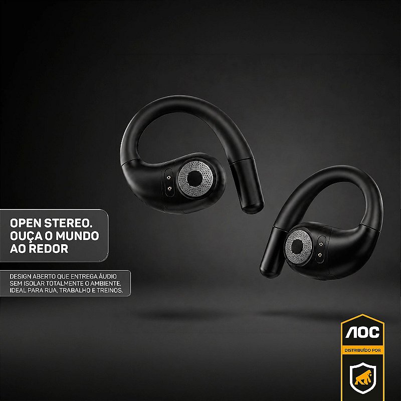 Fone Auricular Ear Clip Bluetooth 5.4 Sem fio com Alcance até 10 metros, Baixa Latência, Tradução Simultânea por IA e Microfone Integrado - Preto - AOC - foto 8