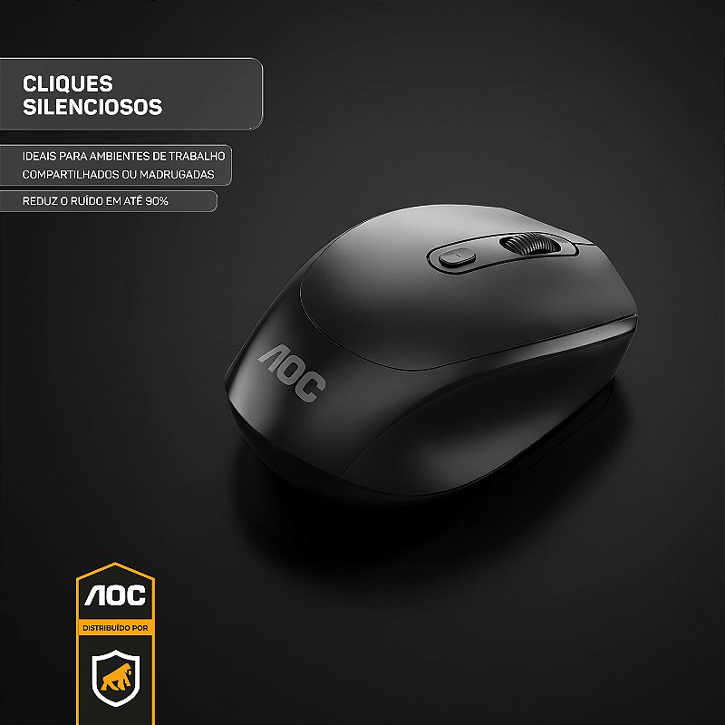Mouse Sem Fio 2.4GHz com DPI Ajustável e Conexão USB - Preto - AOC - foto 5