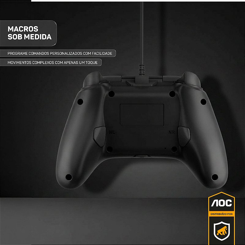 Controle Gamer com Fio USB para PC Joystick Ergonômico com Vibração Alta Precisão Plug and Play - AOC - foto 6