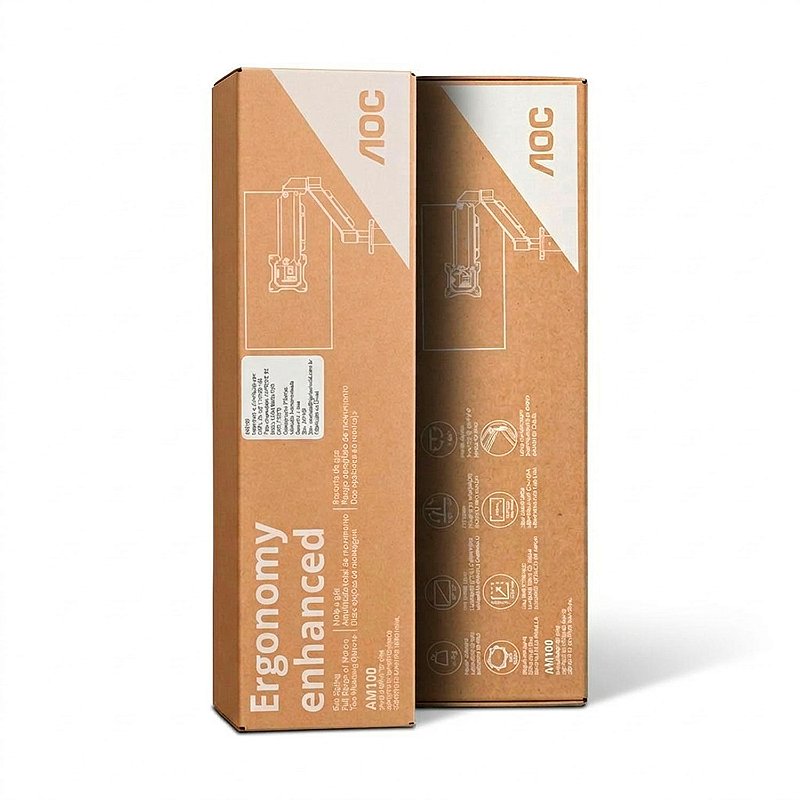 Suporte de Mesa Articulado para Monitor 15” a 32” até 9kg VESA - Preto - AOC - foto 2