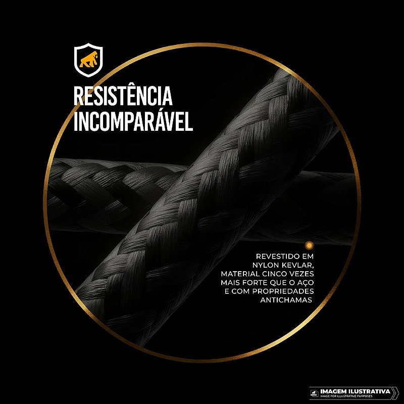 Cabo Nylon Kevlar Tipo C / USB-A - 1,5M - Preto - Gshield