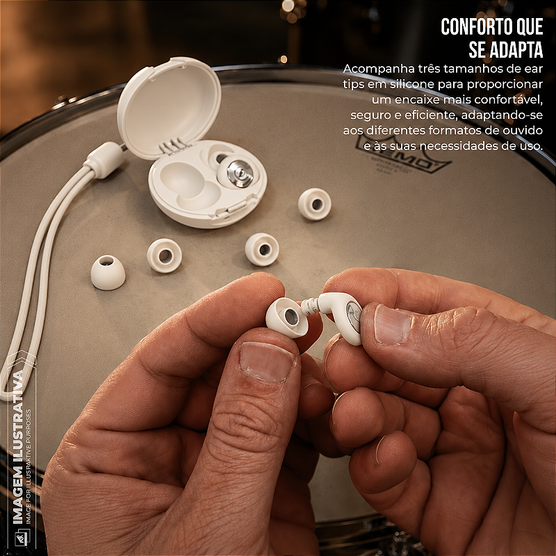 Tampão de Ouvido Earplugs Shield Calm para Proteção Auricular com Tubo de Filtro Acústico e Redução de Ruído - Off-white - Gshield
