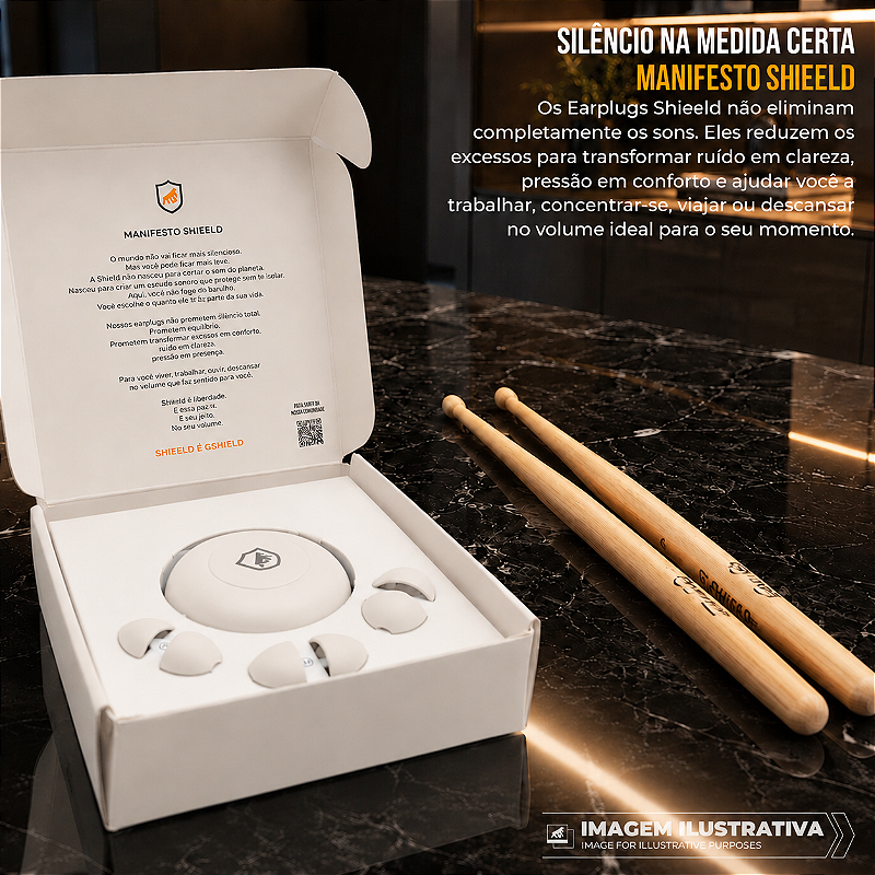 Tampão de Ouvido Earplugs Shield Calm para Proteção Auricular com Tubo de Filtro Acústico e Redução de Ruído - Off-white - Gshield