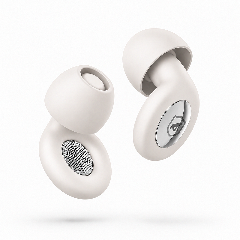 Tampão de Ouvido Earplugs Shield Calm para Proteção Auricular com Tubo de Filtro Acústico e Redução de Ruído - Off-white - Gshield