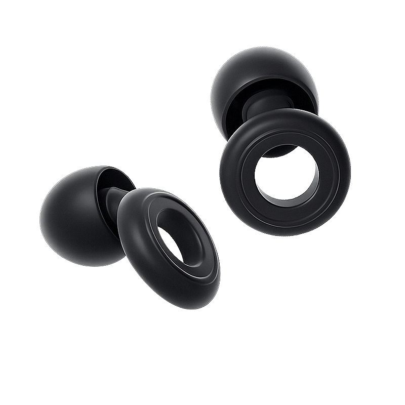 Tampão de Ouvido para Proteção Auricular Reutilizável em Silicone com 3 Tamanhos de Ponteiras -Preto - Earplugs Shieeld Spirit - Gshield