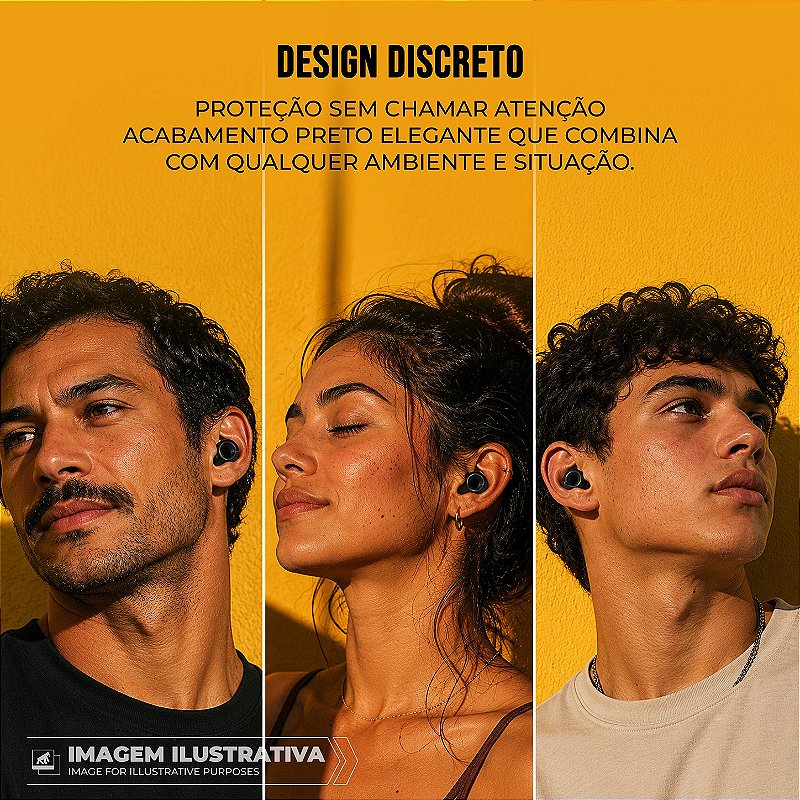 Tampão de Ouvido para Proteção Auricular Reutilizável em Silicone com 3 Tamanhos de Ponteiras -Preto - Earplugs Shieeld Spirit - Gshield