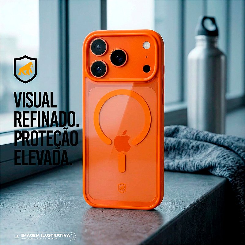 Capa para iPhone 17 Pro Max - Magsafe Wave Transparente - Laranja - Gshield - foto 7