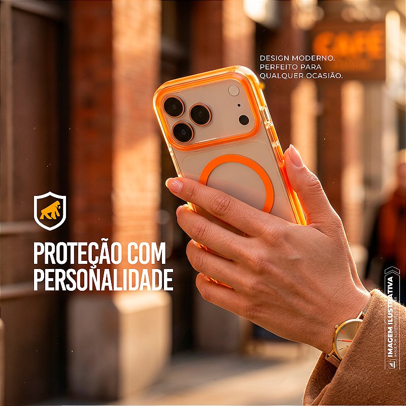 Capa para iPhone 17 Pro Max - Akroma Magsafe - Laranja - Gshield - foto 3