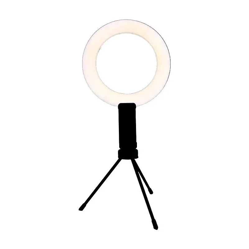 Ring Light LED para Fotos e Vídeos com Tripé e Suporte para Celular – Iluminação Fotográfica USB – KNUP