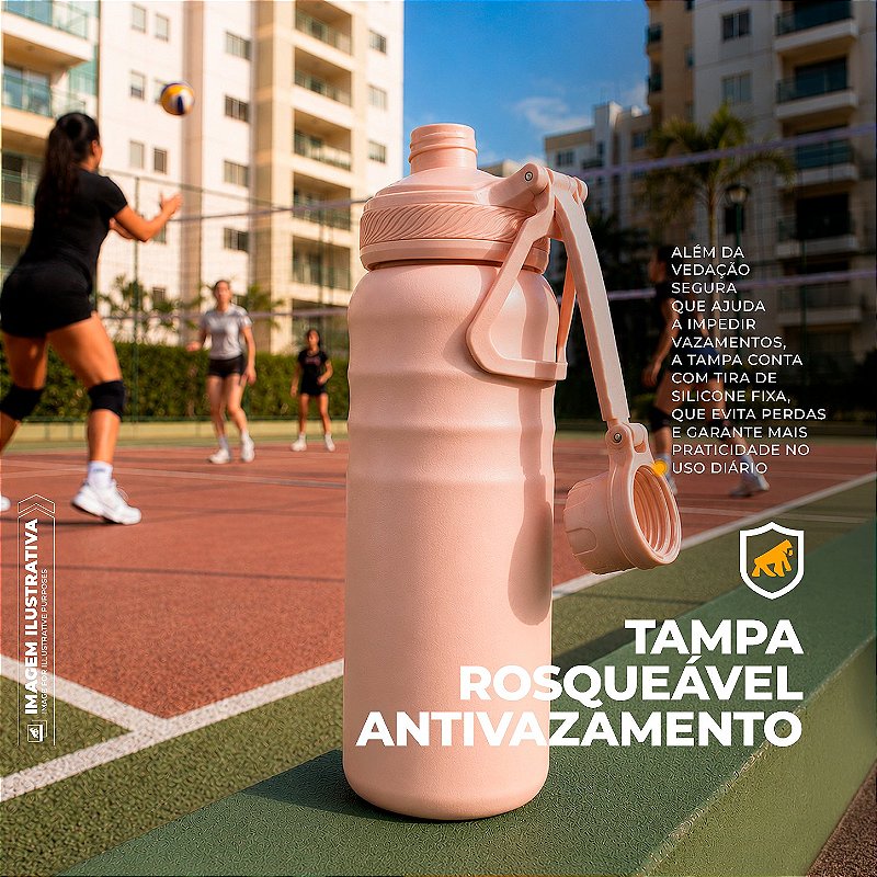 Garrafa Térmica Aço inoxidável de Parede Dupla 700ml, Quente ou Frio, Antivazamento com Alça de Silicone - Rosa - Armor - Gshield - foto 3