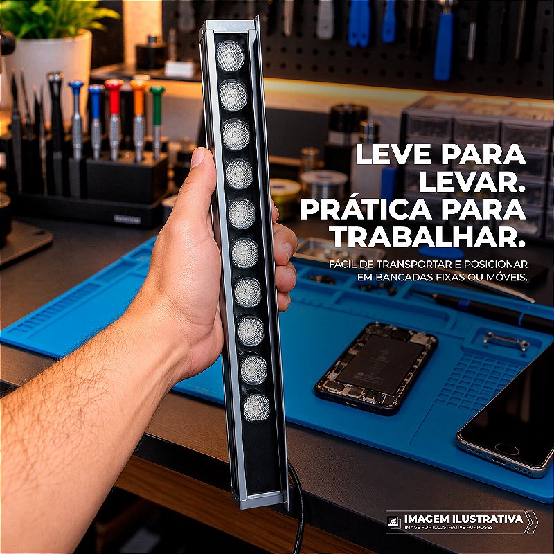 Luz LED Verde para Aplicação de Película com Interruptor Integrado ao Cabo - Gshield - foto 2