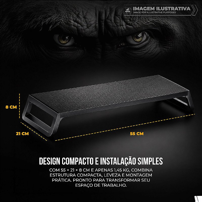Suporte de Mesa Stand Desk Armor para Monitor de até 32" Suporta 15kg- Preto - Gshield - foto 3