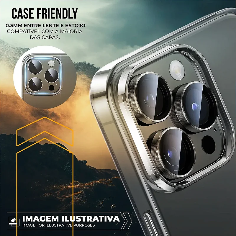Kit Full Protection para iPhone 13 Pro Max - Película de Vidro + Protetor de Lente 9H - Gshield