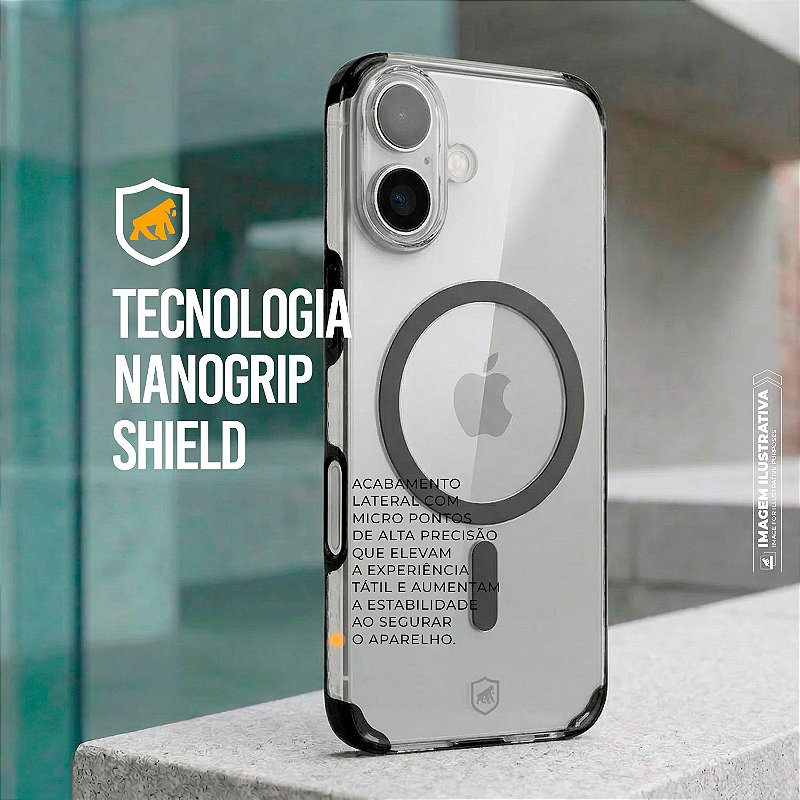 Capa para iPhone 17 - Crystal Edge Magsafe - Preta - NÃO AMARELA - Gshield - foto 5