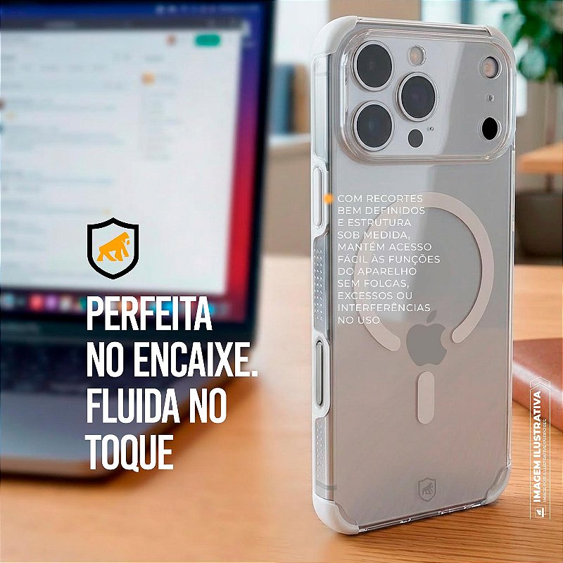 Capa para iPhone 17 Pro - Crystal Edge Magsafe - Branca - NÃO AMARELA - Gshield - foto 3
