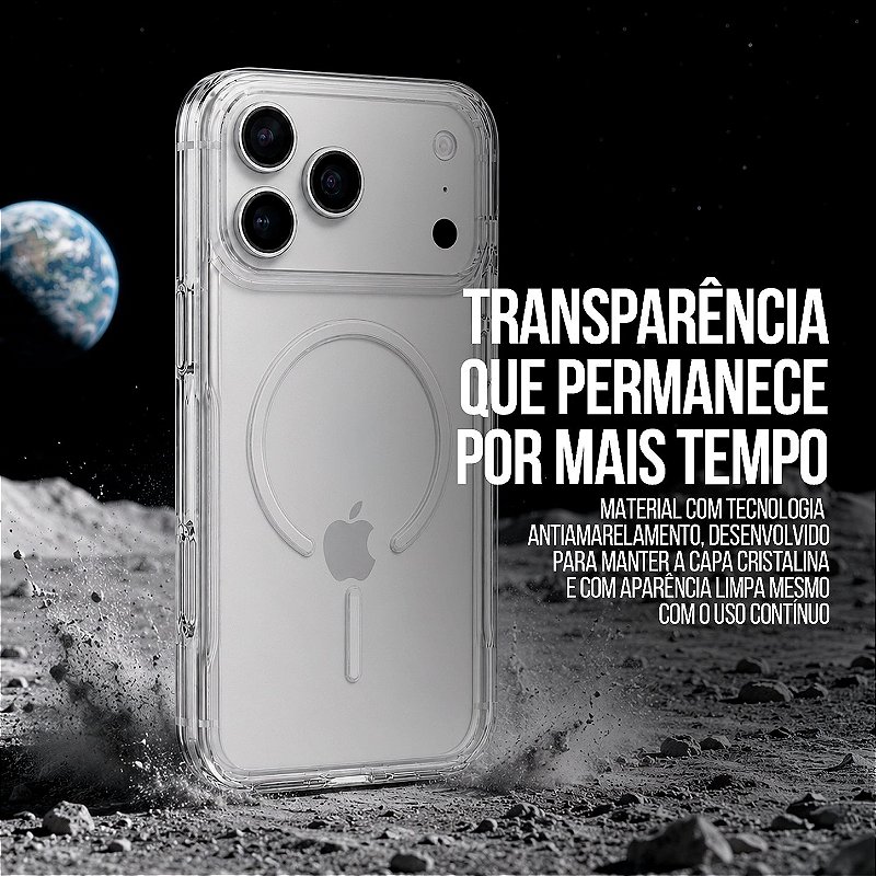 Capa Crystal Venesis Magsafe para iPhone 17 Pro / 18 Pro - Branca - SPACE - foto 2