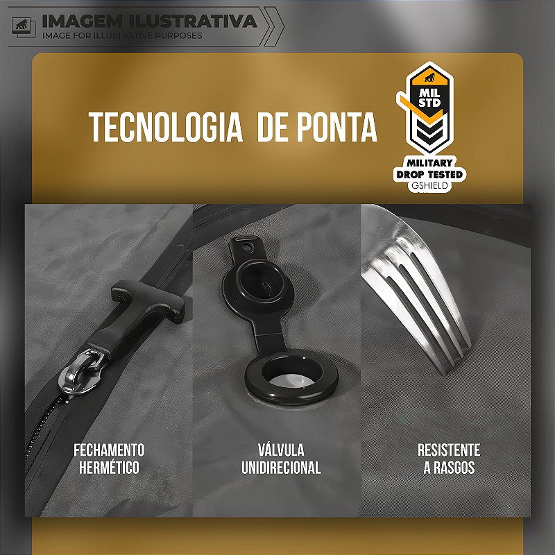 Saco à Vácuo para Viagem à Prova d’Água com Vedação Hermética - Médio - Safe Bag - Gshield - foto 7