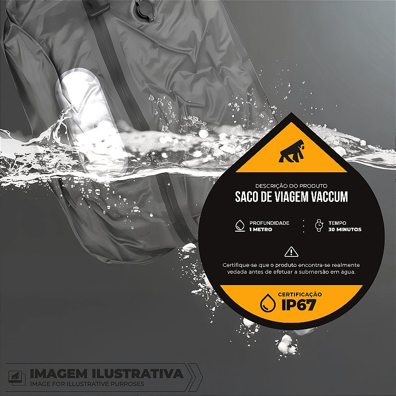 Saco à Vácuo para Viagem à Prova d’Água com Vedação Hermética - Médio - Safe Bag - Gshield - foto 6