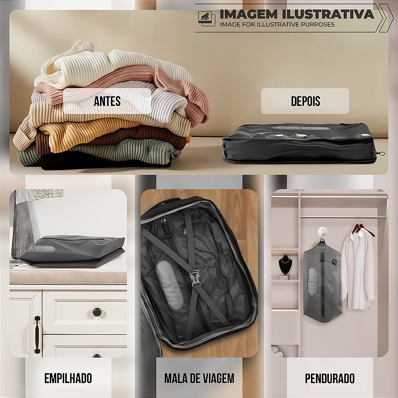 Saco à Vácuo para Viagem à Prova d’Água com Vedação Hermética - Médio - Safe Bag - Gshield - foto 5