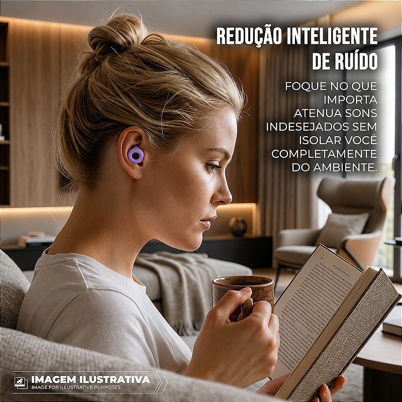 Tampão de Ouvido para Proteção Auricular Reutilizável em Silicone com 3 Tamanhos de Ponteiras - Lilás - Earplugs Shieeld Spirit - Gshield