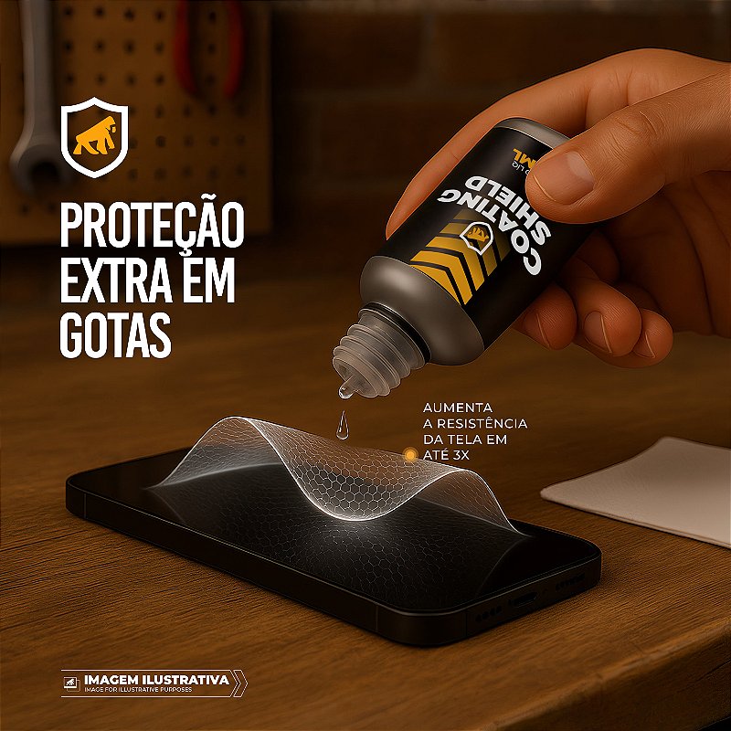 Nano Vitrificador Coating Shield 9H 30ml para Smartphone – Proteção Hidrofóbica e Antirriscos – Gshield - foto 7