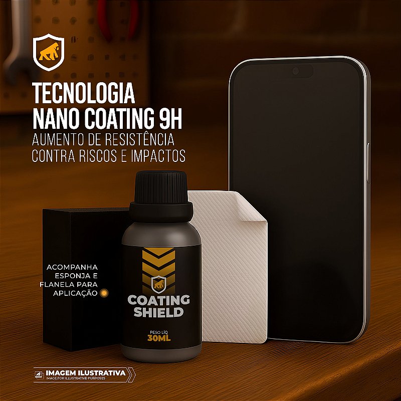 Nano Vitrificador Coating Shield 9H 30ml para Smartphone – Proteção Hidrofóbica e Antirriscos – Gshield - foto 3