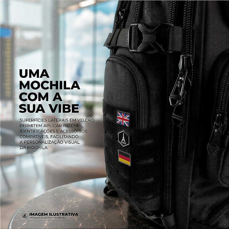 Mochila Bolsa Impermeável 30L com Compartimento para Calçado e Bolso Acolchoado de Notebook até 15.6", Cadeado Integrado - Victus - Gshield - foto 10