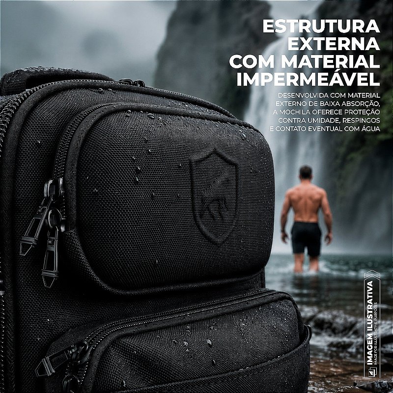 Mochila Bolsa Impermeável 30L com Compartimento para Calçado e Bolso Acolchoado de Notebook até 15.6", Cadeado Integrado - Victus - Gshield - foto 7