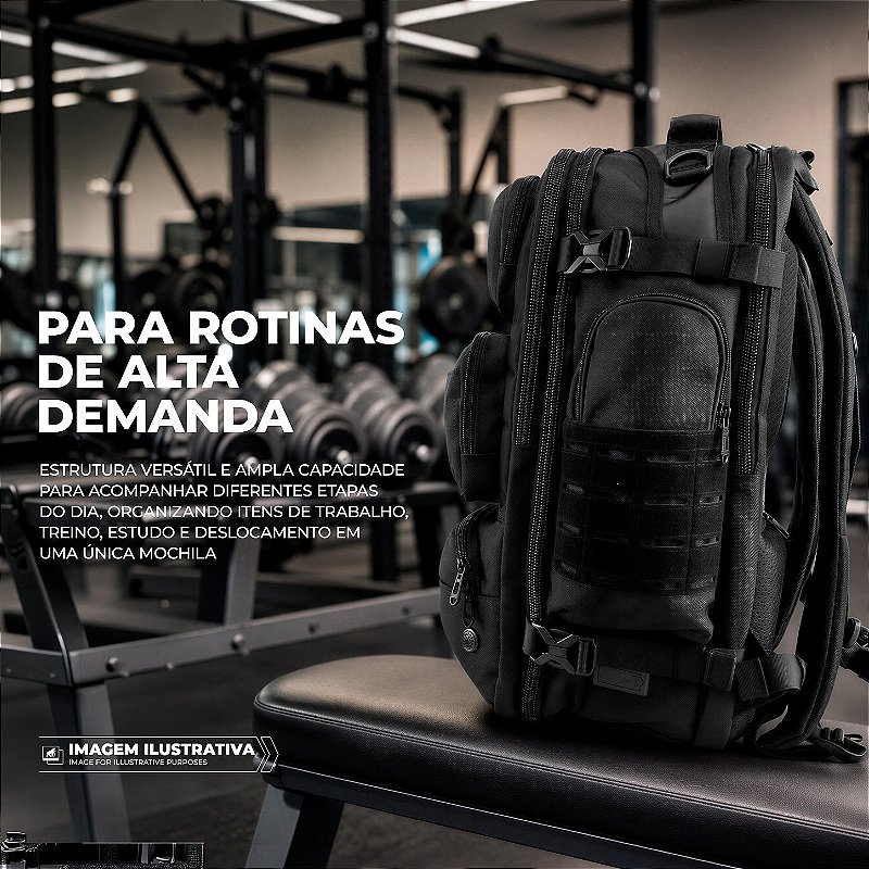 Mochila Bolsa Impermeável 30L com Compartimento para Calçado e Bolso Acolchoado de Notebook até 15.6", Cadeado Integrado - Victus - Gshield - foto 8