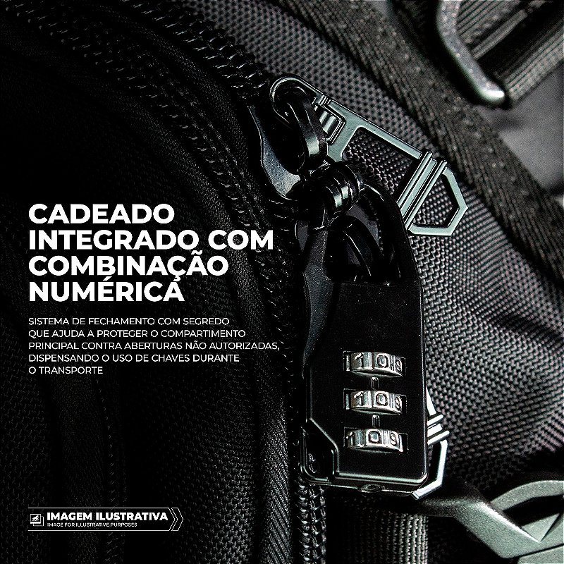 Mochila Bolsa Impermeável 30L com Compartimento para Calçado e Bolso Acolchoado de Notebook até 15.6", Cadeado Integrado - Victus - Gshield - foto 11