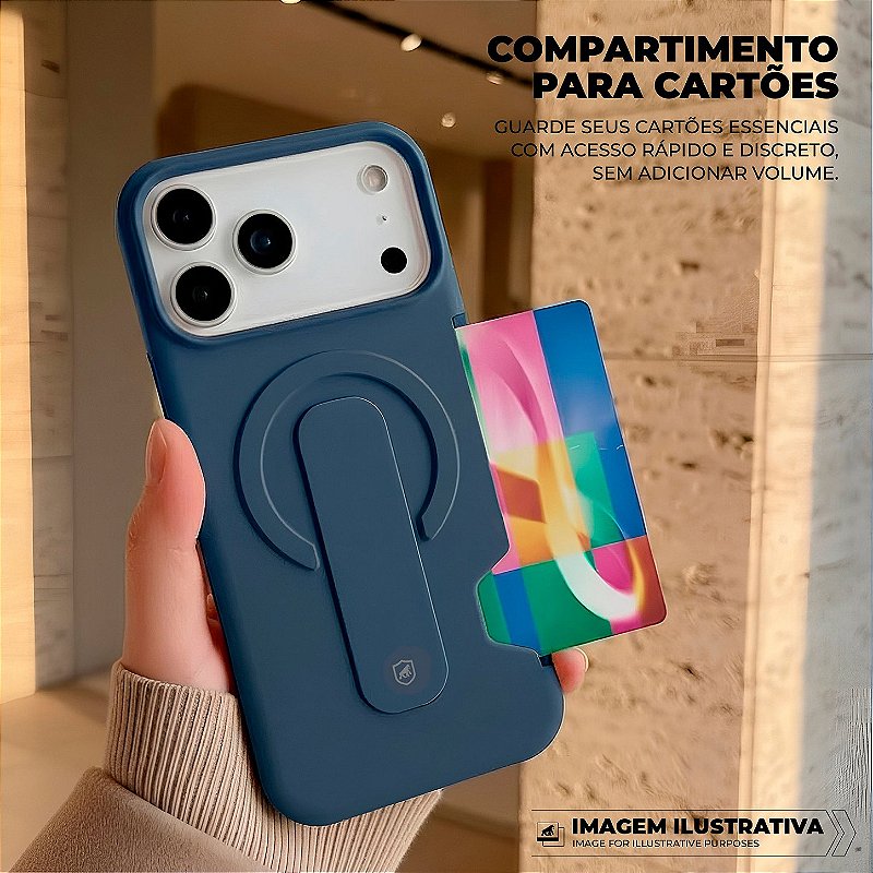 Capa para iPhone 17 Pro - Card Ring - Azul - Gshield - foto 3