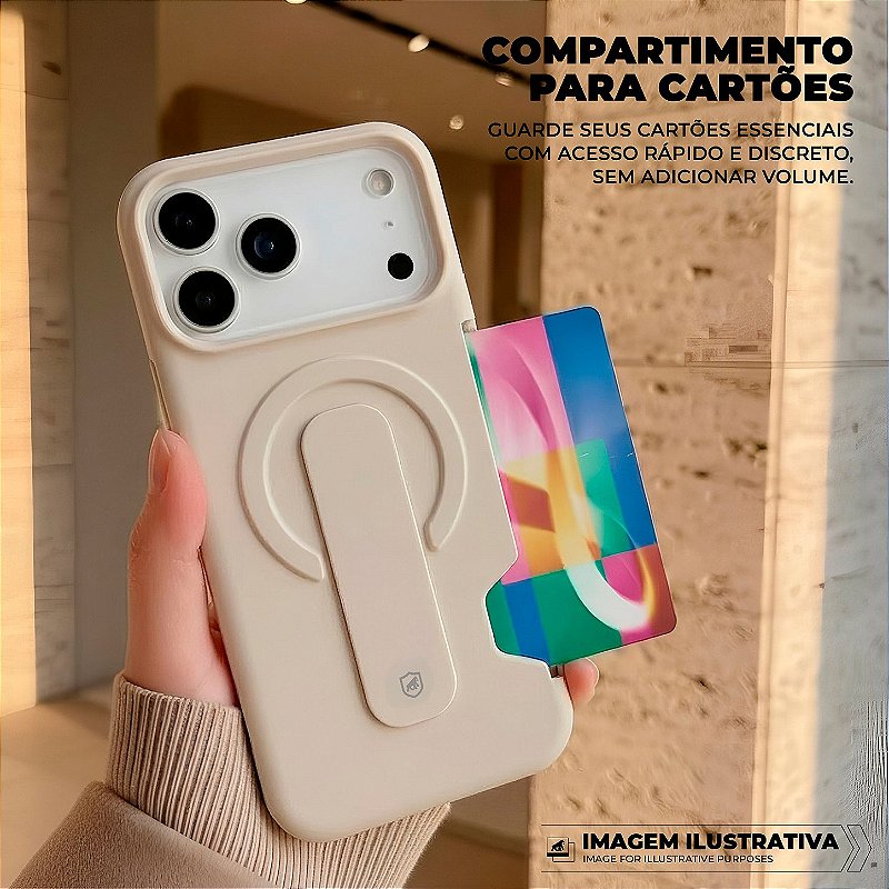 Capa para iPhone 17 Pro - Card Ring - Off White - Gshield - foto 3