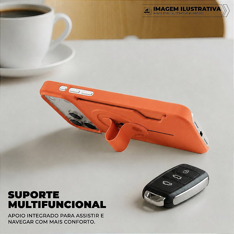 Capa para iPhone 17 Pro - Card Ring - Laranja - Gshield