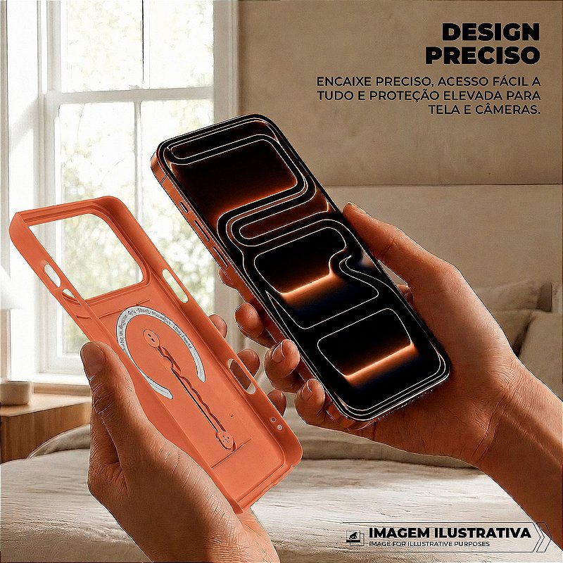 Capa para iPhone 17 Pro Max - Card Ring - Laranja - Gshield