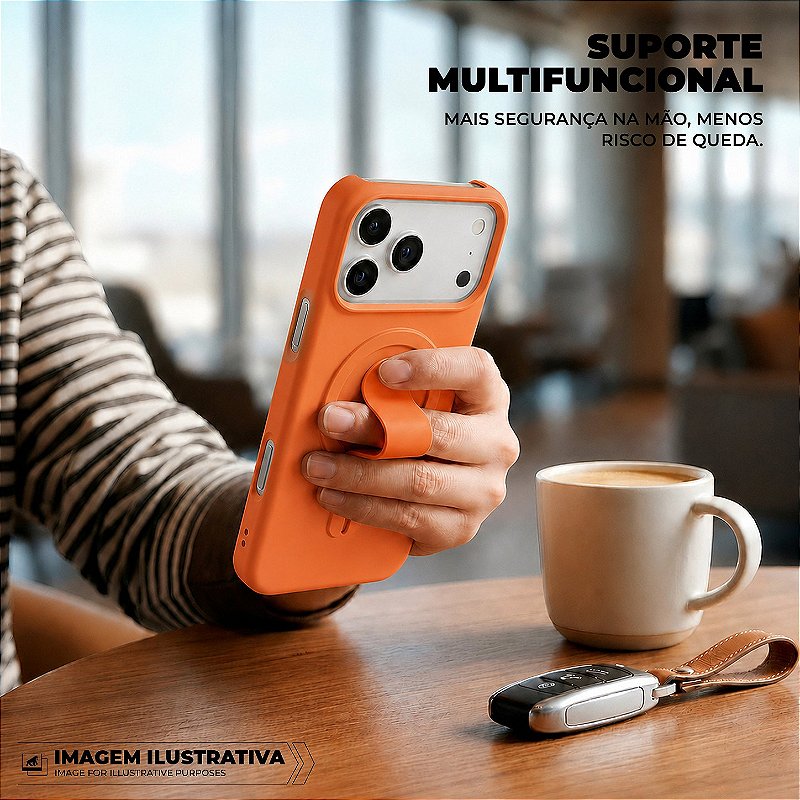 Capa para iPhone 17 Pro Max - Card Ring - Laranja - Gshield