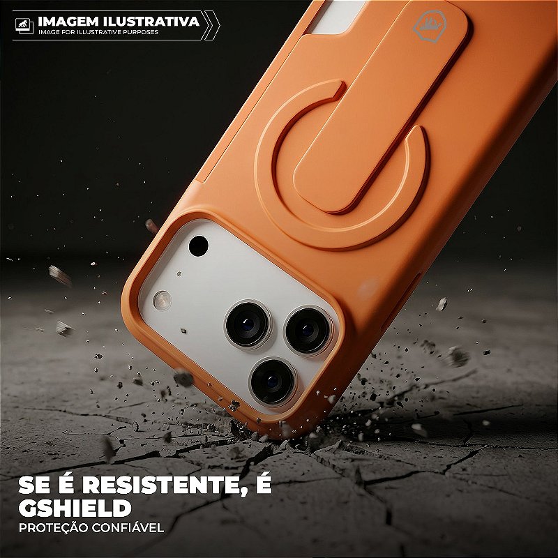 Capa para iPhone 17 Pro Max - Card Ring - Laranja - Gshield