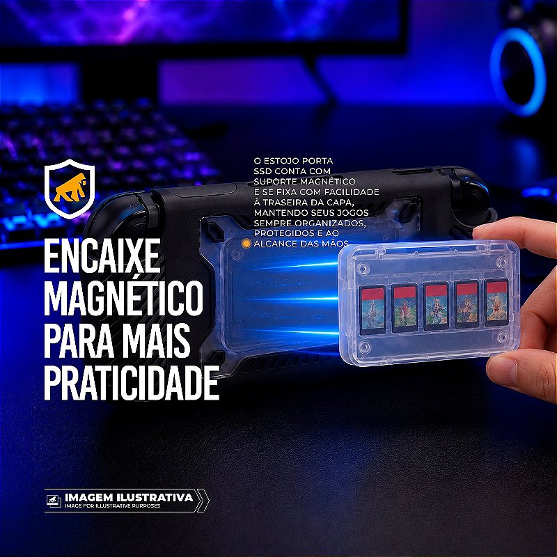 Capa Anti-impacto Nintendo Switch 2 com Grip Antiderrapante, Case Magnética Removível para SSD - Armex - Gshield - foto 5