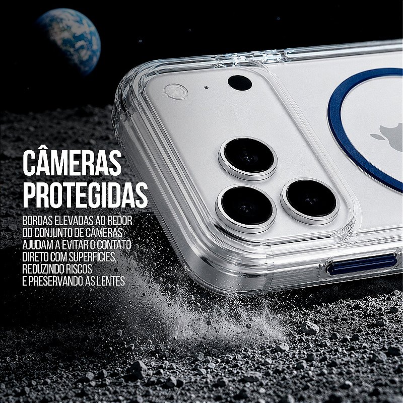 Capa Crystal Venesis Magsafe para iPhone 17 Pro / 18 Pro - Azul - SPACE - foto 4