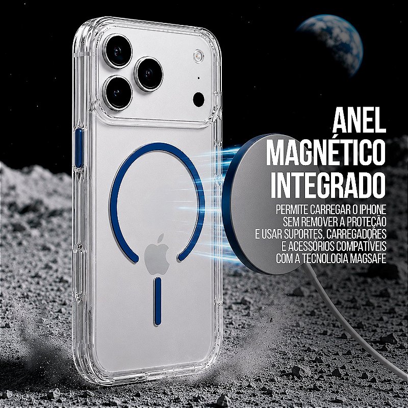 Capa Crystal Venesis Magsafe para iPhone 17 Pro / 18 Pro - Azul - SPACE - foto 7