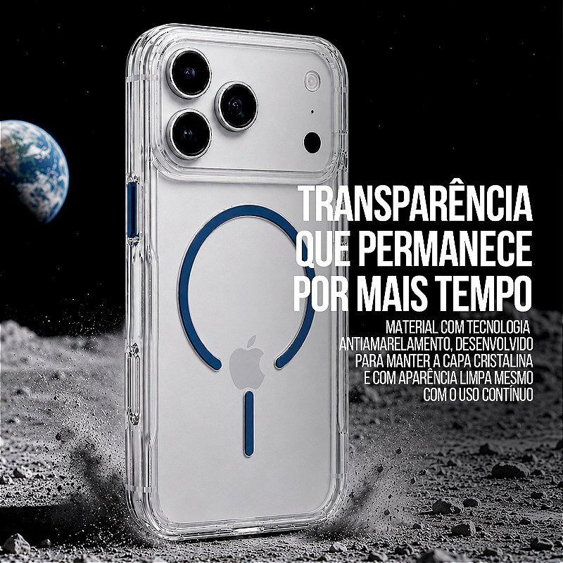 Capa Crystal Venesis Magsafe para iPhone 17 Pro Max / 18 Pro Max - Azul - SPACE - foto 5