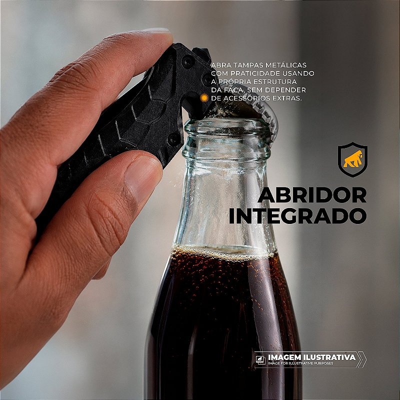 Faca Tática Dobrável de Bolso Multifuncional 5 em 1 Lâmina Semi-Serrilhada em Aço Inox com Bainha - Raptor - Gshield