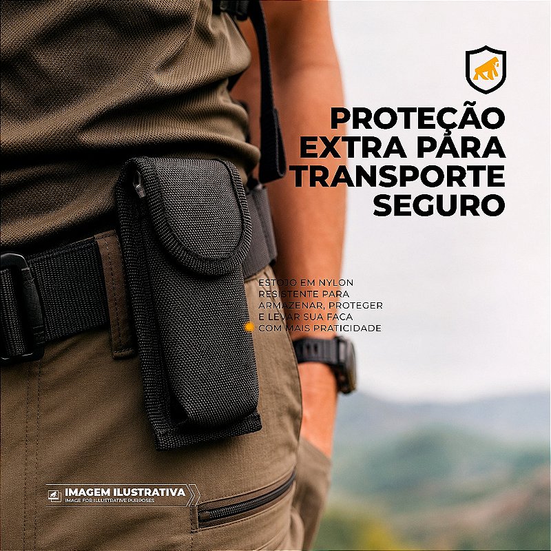 Faca Tática Dobrável de Bolso Multifuncional 5 em 1 Lâmina Semi-Serrilhada em Aço Inox com Bainha - Raptor - Gshield