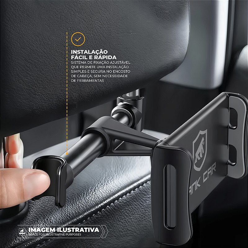 Suporte Veicular Tank Car para encosto do carro compatível com celular e Tablet's de até 11 polegadas - Gshield - foto 2