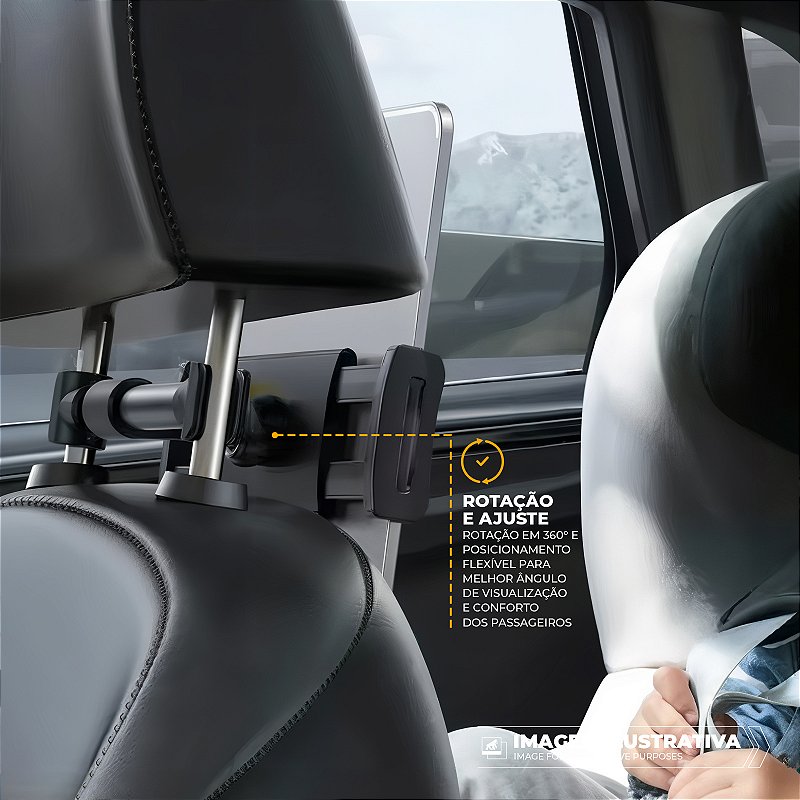 Suporte Veicular Tank Car para encosto do carro compatível com celular e Tablet's de até 11 polegadas - Gshield - foto 4