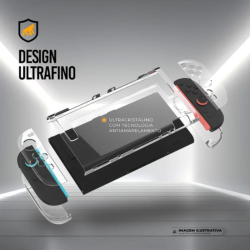 Kit Capa Crystal Slim para Nintendo Switch 2 + Película Hydrogel Fosca - Gshield