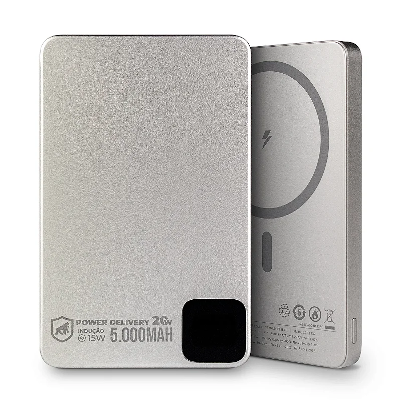 Kit MagSafe Premium – Power Bank 5.000mAh + Cartão Digital NFC + Cordão Salva Celular + Abridor - foto 2