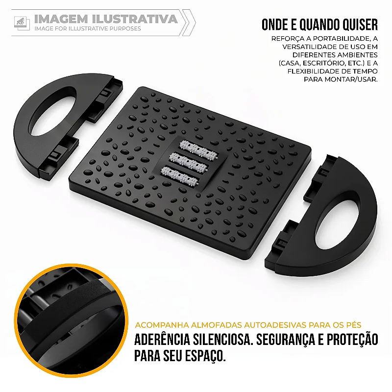 Kit Escritório e Home Office - Apoio para Pés Ergonômico + Suporte Notebook + Suporte Celular - Gshield - foto 6