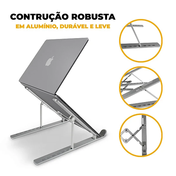 Kit Escritório e Home Office - Apoio para Pés Ergonômico + Suporte Notebook + Suporte Celular - Gshield - foto 4